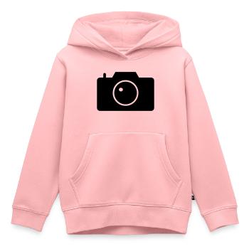 appareil photo - Sweat Premium à capuche enfant bio - rose - Devant - AI Model Kid Female (0cm)
