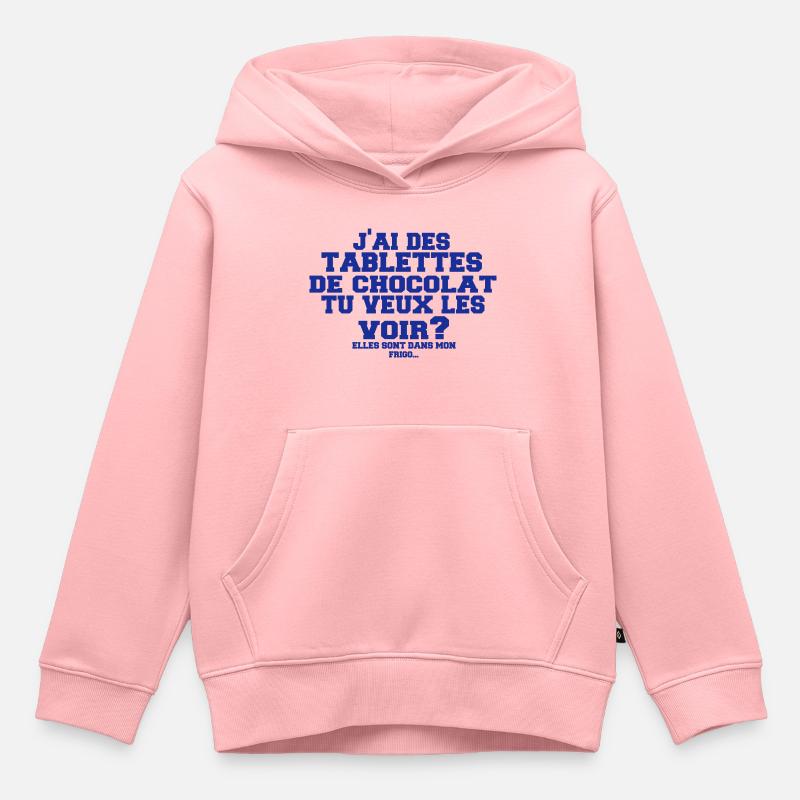 tablettes de chocolat - Sweat Premium à capuche enfant bio - rose