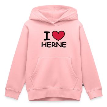 I ♥ Herne - Kinder Premium Organic Hoodie - Rosa - Vorne - AI Model Kid Female (0cm)