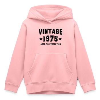 VINTAGE 1975 - Birthday - Aged To Perfection - Kinder Premium Organic Hoodie - Rosa - Vorne - AI Model Kid Female (0cm)