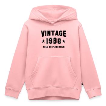 VINTAGE 1998 - Birthday - Aged To Perfection - Kinder Premium Organic Hoodie - Rosa - Vorne - AI Model Kid Female (0cm)