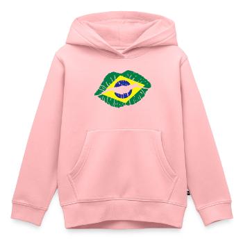 Kussmund (Brasilien) - Kinder Premium Organic Hoodie - Rosa - Vorne - AI Model Kid Female (0cm)
