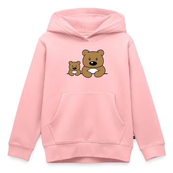kind junges baby papa mama familie 2 freunde team - Kinder Premium Organic Hoodie - Rosa - Vorne - AI Model Kid Female (0cm)