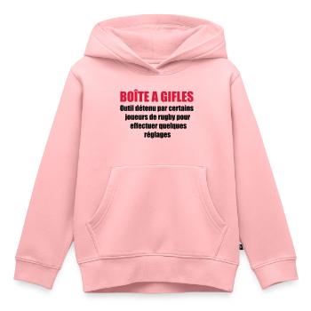 rugby club - Kids Premium Organic Hoodie - rose - Front - AI Model Kid Female (0cm)