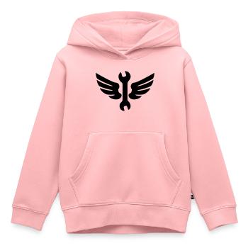 Schraubenschlüssel & Flügel - Kinder Premium Organic Hoodie - Rosa - Vorne - AI Model Kid Female (0cm)