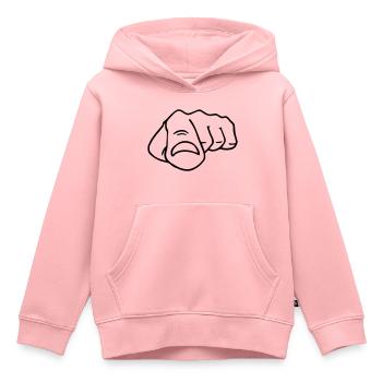 doigt - Sweat Premium à capuche enfant bio - rose - Devant - AI Model Kid Female (0cm)