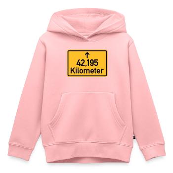 Marathon - Kids Premium Organic Hoodie - rose - Front - AI Model Kid Female (0cm)