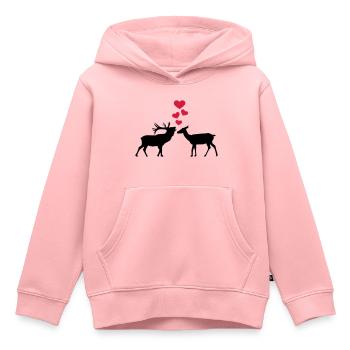 Hirsch - Kinder Premium Organic Hoodie - Rosa - Vorne - AI Model Kid Female (0cm)