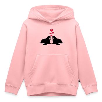 Morse - Sweat Premium à capuche enfant bio - rose - Devant - AI Model Kid Female (0cm)