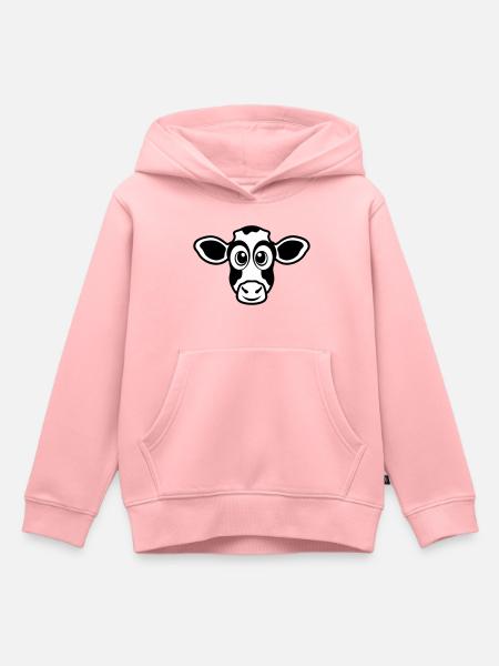vache animaux dessin - Premium børne hættetrøje økologisk - rosa