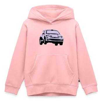 Rallye, Rallyeauto, Rennauto - Kinder Premium Organic Hoodie - Rosa - Vorne - AI Model Kid Female (0cm)