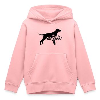 English Pointer - Sweat Premium à capuche enfant bio - rose - Devant - AI Model Kid Female (0cm)