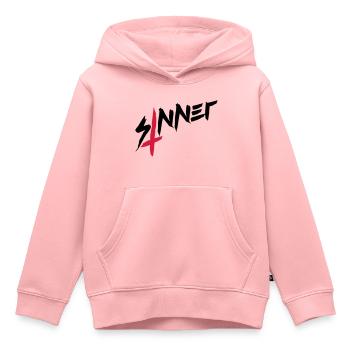 Sinner Kreuz Umgedreht - Kinder Premium Organic Hoodie - Rosa - Vorne - AI Model Kid Female (0cm)