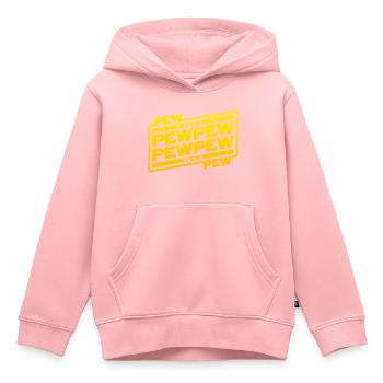 Pew Pew Pew - Sweat Premium à capuche enfant bio - rose - Devant - AI Model Kid Female (0cm)