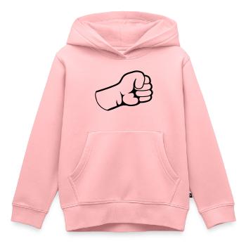 Design Geballte Faust - Kinder Premium Organic Hoodie - Rosa - Vorne - AI Model Kid Female (0cm)