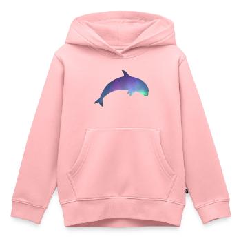 Orque/Épaulard aux aurores boréales - Sweat Premium à capuche enfant bio - rose - Devant - AI Model Kid Female (0cm)