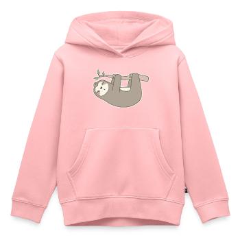 Paresseux - Sweat Premium à capuche enfant bio - rose - Devant - AI Model Kid Female (0cm)