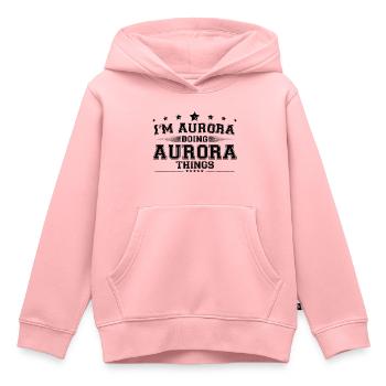 Ich bin Aurora, der Aurora-Dinge macht - Kinder Premium Organic Hoodie - Rosa - Vorne - AI Model Kid Female (0cm)
