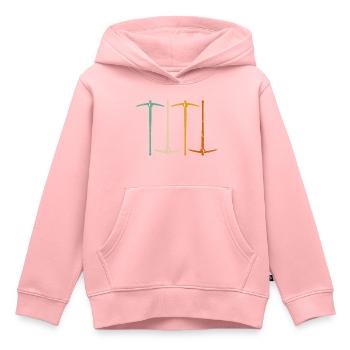 Retro Spitzhacke Geologie - Kinder Premium Organic Hoodie - Rosa - Vorne - AI Model Kid Female (0cm)