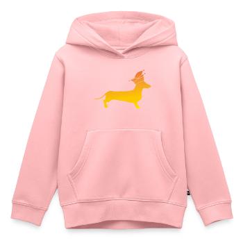 Dackel Alaaf - Kinder Premium Organic Hoodie - Rosa - Vorne - AI Model Kid Female (0cm)