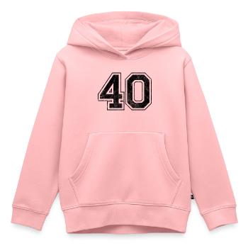 Anzahl 40 - Kinder Premium Organic Hoodie - Rosa - Vorne - AI Model Kid Female (0cm)