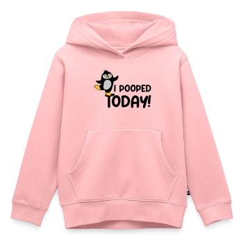 I pooped today Pinguin - Kinder Premium Organic Hoodie - Rosa - Vorne - AI Model Kid Female (0cm)
