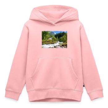 Geiranger panorama Storseterfossen Norway - Kids Premium Organic Hoodie - rose - Front - AI Model Kid Female (0cm)