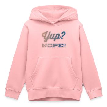 Oui? Non!! NOUVEAU grand design par Maximum Design #MD - Sweat Premium à capuche enfant bio - rose - Devant - AI Model Kid Female (0cm)