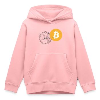 E-euro VS. Bitcoin - Kinder Premium Organic Hoodie - Rosa - Vorne - AI Model Kid Female (0cm)