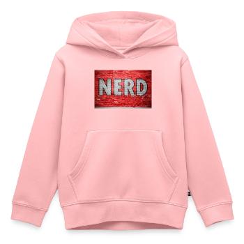Graffiti de nerd sur un mur de briques - Sweat Premium à capuche enfant bio - rose - Devant - AI Model Kid Female (0cm)