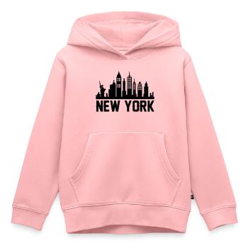 new york skyline - Kinder Premium Organic Hoodie - Rosa - Vorne - AI Model Kid Female (0cm)