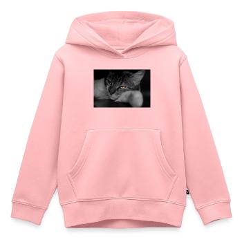 le chat au regard terrible - Sweat Premium à capuche enfant bio - rose - Devant - AI Model Kid Female (0cm)
