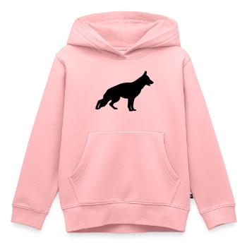 Silhouette de berger allemand 1 - Sweat Premium à capuche enfant bio - rose - Devant - AI Model Kid Female (0cm)