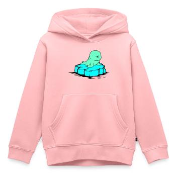 Phoque banquise - Sweat Premium à capuche enfant bio - rose - Devant - AI Model Kid Female (0cm)