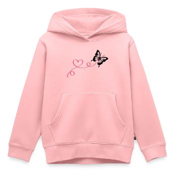 Butterfly Love - Kids Premium Organic Hoodie - rose - Front - AI Model Kid Female (0cm)