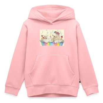 Schaf in Badewanne - Kinder Premium Organic Hoodie - Rosa - Vorne - AI Model Kid Female (0cm)