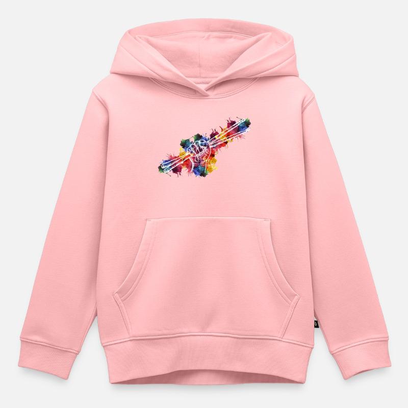 Augmentez votre rythme avec le drum corps - Sweat Premium à capuche enfant bio - rose