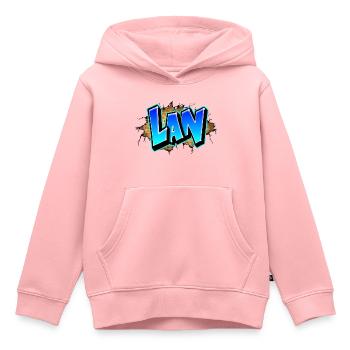 Graffiti LAN Risse Ziegel Gelb - Kinder Premium Organic Hoodie - Rosa - Vorne - AI Model Kid Female (0cm)