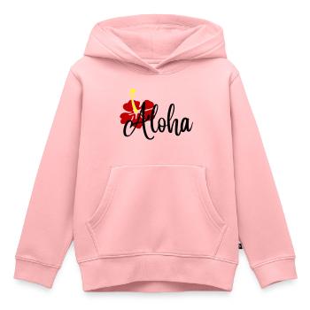 Aloha - Sweat Premium à capuche enfant bio - rose - Devant - AI Model Kid Female (0cm)