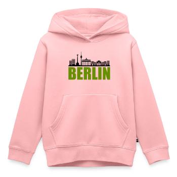Horizon de Berlin - Sweat Premium à capuche enfant bio - rose - Devant - AI Model Kid Female (0cm)