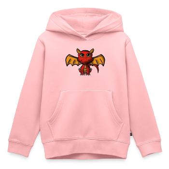 Dragon rouge - Sweat Premium à capuche enfant bio - rose - Devant - AI Model Kid Female (0cm)