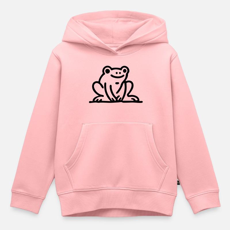 Grenouille Grenouille - Sweat Premium à capuche enfant bio - rose