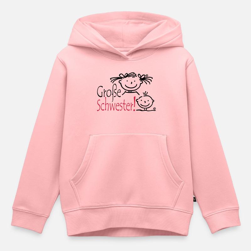 Grosse Schwester - Kinder Premium Organic Hoodie - Rosa
