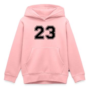 23 - Kinder Premium Organic Hoodie - Rosa - Vorne - AI Model Kid Female (0cm)
