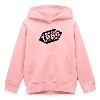 année 1986 limited edition - Sweat Premium à capuche enfant bio - rose - Devant - AI Model Kid Female (0cm)