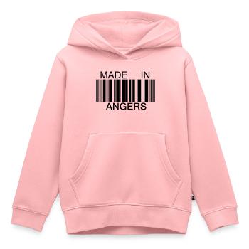 Made in Angers - Kids Premium Organic Hoodie - rose - Front - AI Model Kid Female (0cm)