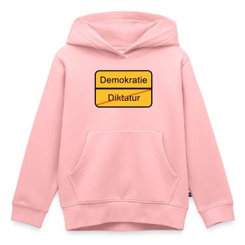 Demokratie oder Diktatur - Kinder Premium Organic Hoodie - Rosa - Vorne - AI Model Kid Female (0cm)