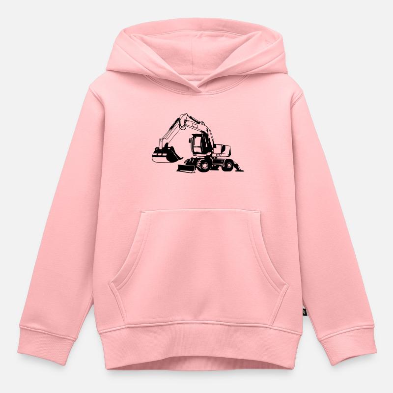 Mobilbagger 1 / excavator / Pelle - Sweat Premium à capuche enfant bio - rose