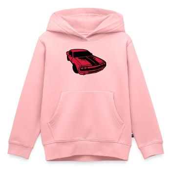 dessin de voiture de course américaine vintage dod - Sweat Premium à capuche enfant bio - rose - Devant - AI Model Kid Female (0cm)