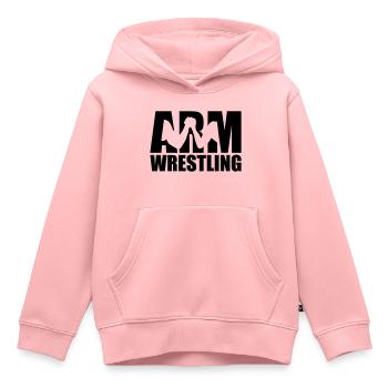 Armdrücken - Kinder Premium Organic Hoodie - Rosa - Vorne - AI Model Kid Female (0cm)